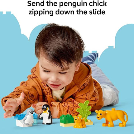 LEGO DUPLO Town Wild Animal Families Penguins & Lions Building Toy Playset - Preschool Learning & Educational Animal Toy for Toddlers, Boys and Girls, Ages 2+ - Baby Gift Ideas - 10442