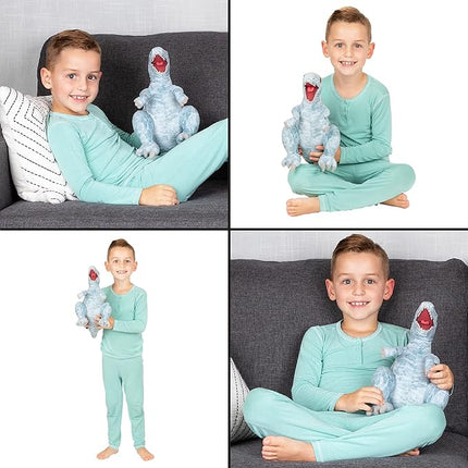 Franco Kids Bedding Super Soft Plush Mini Cuddle Pillow Buddy, One Size, Jurassic World Blue T-Rex