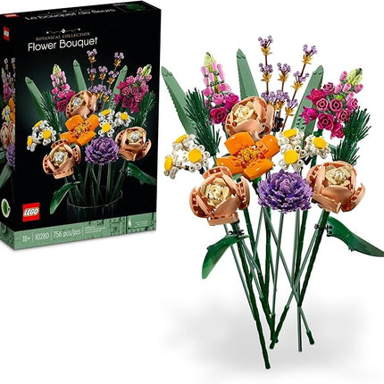 LEGO Botanicals Flower Bouquet Building Set - Artificial Flowers for Decoration for Home and Display, Ages 18+ - Small Fake Flowers for Table, Desk, Office - Gift for Birthdays - 10280