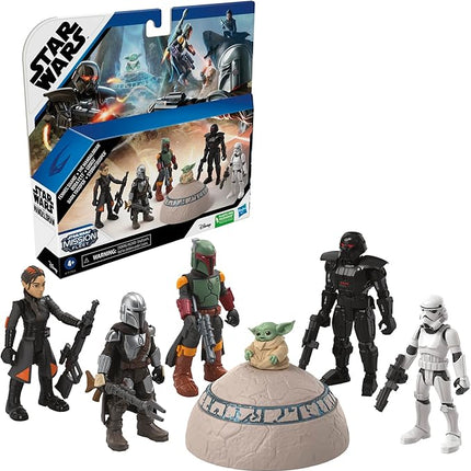 STAR WARS Mission Fleet, 2.5-Inch Scale Mandalorian Action Figure Set with 6 Figures & 8 Accessories, Toys for 4 Year Old Boys & Girls (Amazon Exclusive)