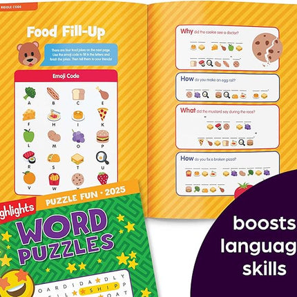 Highlights for Children Puzzle Fun 2025 Books for Kids Ages 6 and Up, 4-Book Set of Brain Teasers, Mazes, Word Puzzles and More Travel-Friendly Screen Free Kids Puzzles