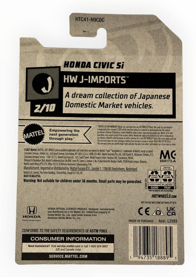 Hot Wheels HXP84 Basic Car Honda Civic Si [3 Years Old and Up]