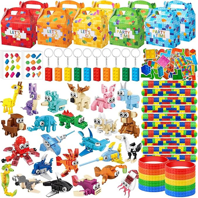 Building Blocks Party Favors with Animal Building Blocks for Kids Birthday Party Supplies