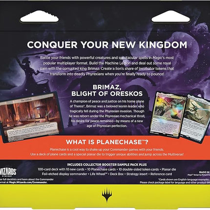 Magic The Gathering March of the Machine Commander Deck - Growing Threat (100-Card Deck, 10 Planechase cards, Collector Booster Sample Pack + Accessories)