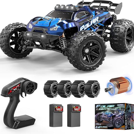 Rc Cars 1:14 All Terrain RC Car for Adults & Boys, 4WD Off-Road RC Truck High Speed Fast 40+ KPH, 4X4 Waterproof Remote Control Car with 2 Rechargeable 1300 mAh Batteries