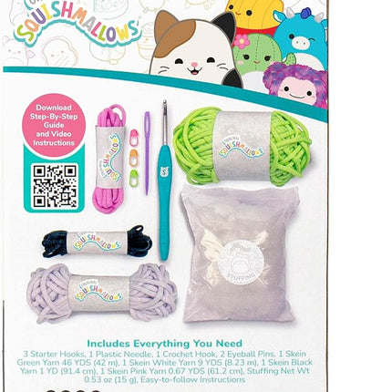 Squishmallows Original Wendy The Frog Crochet Kit, Includes Yarn, Crochet Hook, Starter Hooks, Step-by-Step Tutorials, Exclusive Crochet Kit, DIY Craft, Crochet Kits, Great Teen Gifts