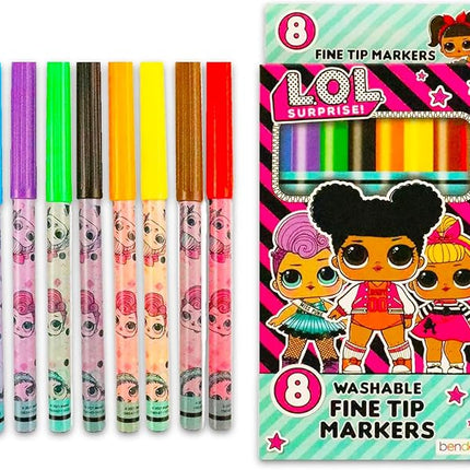 LOL Surprise Coloring Set for Girls - Bundle with 8 LOL Surprise Markers and 8 LOL Surprise Jumbo Crayons for Coloring, Drawing, and More Plus Bonus Stickers | LOL Surprise School Supplies for Kids