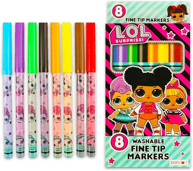 LOL Surprise Coloring Set for Girls - Bundle with 8 LOL Surprise Markers and 8 LOL Surprise Jumbo Crayons for Coloring, Drawing, and More Plus Bonus Stickers | LOL Surprise School Supplies for Kids