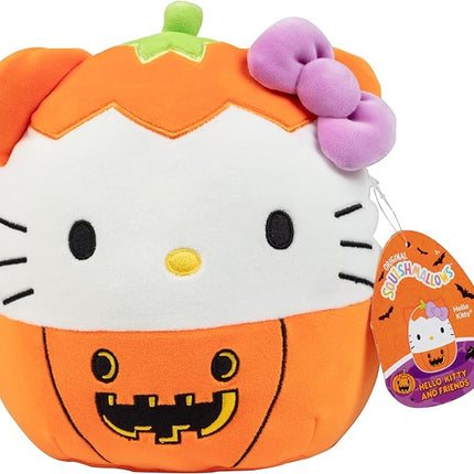 Squishmallows Original 8-Inch Hello Kitty Jack O' Lantern - Official Jazwares Halloween Pumpkin Plush - Collectible Soft & Squishy Sanrio Stuffed Animal Toy - Gift for Kids, Girls & Boys