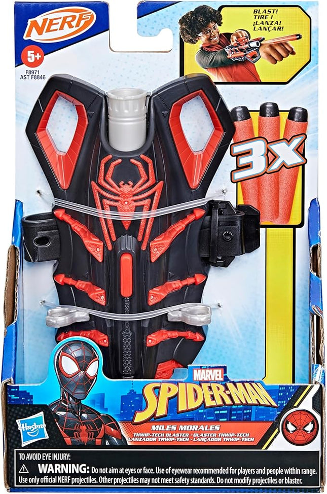 Marvel NERF Spider-Man Miles Morales Thwip-Tech Blaster, Includes 3 Darts, Web Shooter, Role Play Toy for Kids 5 and Up