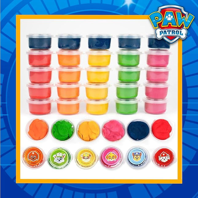 Paw Patrol Dough Party Pack, 25-Pack, Includes Colorful Paw Patrol Sensory Doughs, 6 Colors, 2 oz. Each, Reusable PawPatrol Toys, Party Favors for Kids, Travel Toys, 3 Year Old Boy Toy, Sensory Play