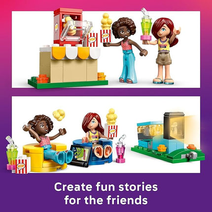 LEGO Friends Friendship Movie Night Pretend Play Building Toy - Interactive Storytelling Playset for Girls & Boys, Ages 6+ - Includes Paisley and Aliya Minidolls - Gift Idea for Birthdays - 42642