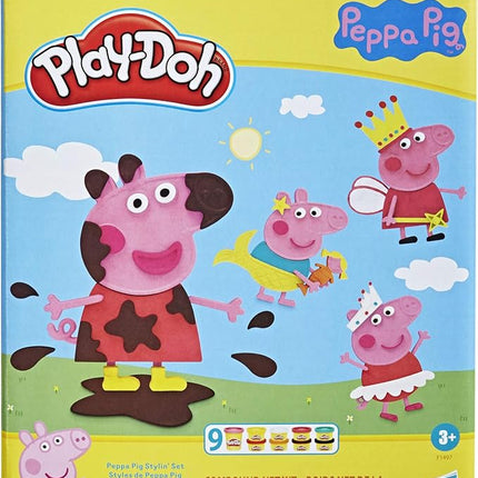 Play-Doh Peppa Pig Stylin' Set, Peppa Pig Playset with 9 Cans and 11 Tools, Peppa Pig Toys for 3 Year Old Girls and Boys and Up