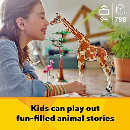 LEGO Creator 3 in 1 Wild Safari Animals, Rebuilds into 3 Different Safari Animal Figures - Giraffe Toy, Gazelle Toy or Lion Toy, Nature Toy, Building Set for Kids Ages 9 Years Old and Up, 31150