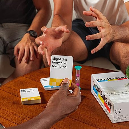 WHAT DO YOU MEME? Incohearent, The Guess The Gibberish Party Game by Relatable, A Funny Card Game for Adults, Great for Game Night Games, Includes 400 Cards, Instructions, and 1 Sand Timer