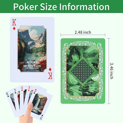 National Parks Playing Cards,54 Unique National Parks Board Game,Travel & Camping Gift Deck for Nature Lovers,Hikers & Outdoor Enthusiasts,Unique Park for Every Card in The Deck