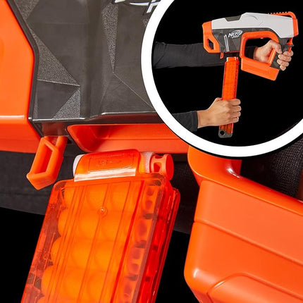 Nerf Pro Sender Half-Length Semi Automatic Dart Blaster, 150 FPS, 30 Nerf Pro Half-Length Darts, 15-Dart Magazine, Eyewear, Gifts for Teens, 14+