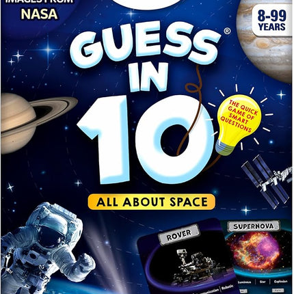 Skillmatics Guess in 10 NASA Space, Perfect for Boys, Girls, Kids & Families Who Love Card Games, Educational Toys, Travel Games, Gifts for Ages 8, 9, 10 and Up