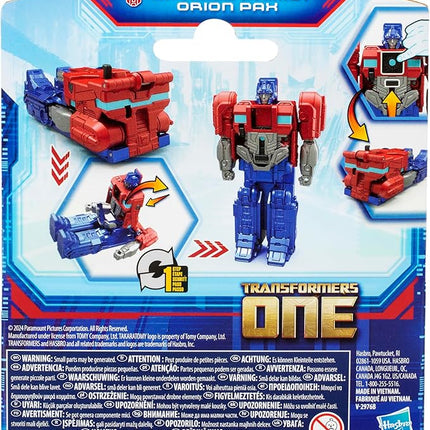 Transformers One Cog Changer Optimus Prime (Orion Pax) 4-Inch Robot Action Figure, Interactive Toys for Boys and Girls Ages 6 and Up