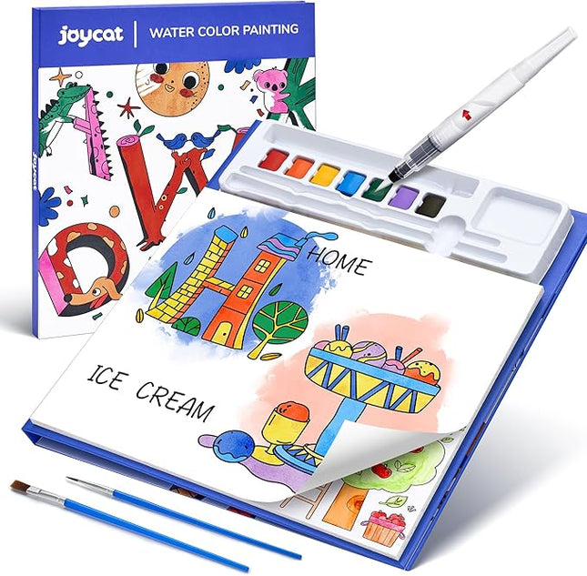 JoyCat Paint with Water Coloring Books for Toddlers, Watercolor Painting Sets for Kids Ages 3-5 4-8, Arts and Crafts Drawing Activities Toy Birthday Gift for Boys Girls (Alphabet)