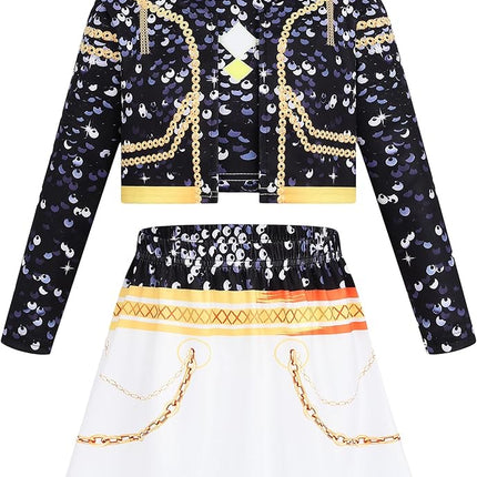 Girls Demon Pop Singer Hunters Costume 3-14 Years Stage Dance Idol Cosplay Outfit, Kids Halloween Costumes