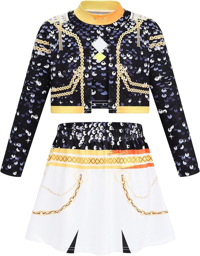 Girls Demon Pop Singer Hunters Costume 3-14 Years Stage Dance Idol Cosplay Outfit, Kids Halloween Costumes