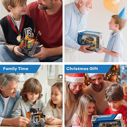 5 in 1 STEM Remote Control Building Kit, 392Pcs Blocks Erector Projects Set Toys for Kids Age 8-12, Build a Tank/Robot/AVT DIY Science Educate 6 7 9 10 11 Years Old for Boys & Girls Gift Ideas