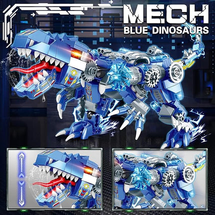 Dinosaur Building Blocks 2 in 1 Transforming Mech, Compatible with Lego Dinosaur Set, 433 PCS Dinosaur Mech STEM Toys for Kids Ages 6-12, Dinosaur Toy Gift for Christmas & Birthday