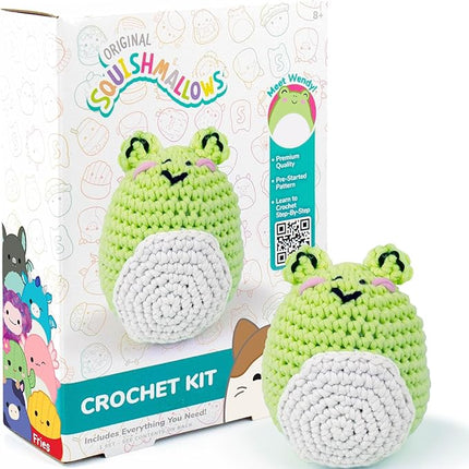 Squishmallows Original Wendy The Frog Crochet Kit, Includes Yarn, Crochet Hook, Starter Hooks, Step-by-Step Tutorials, Exclusive Crochet Kit, DIY Craft, Crochet Kits, Great Teen Gifts