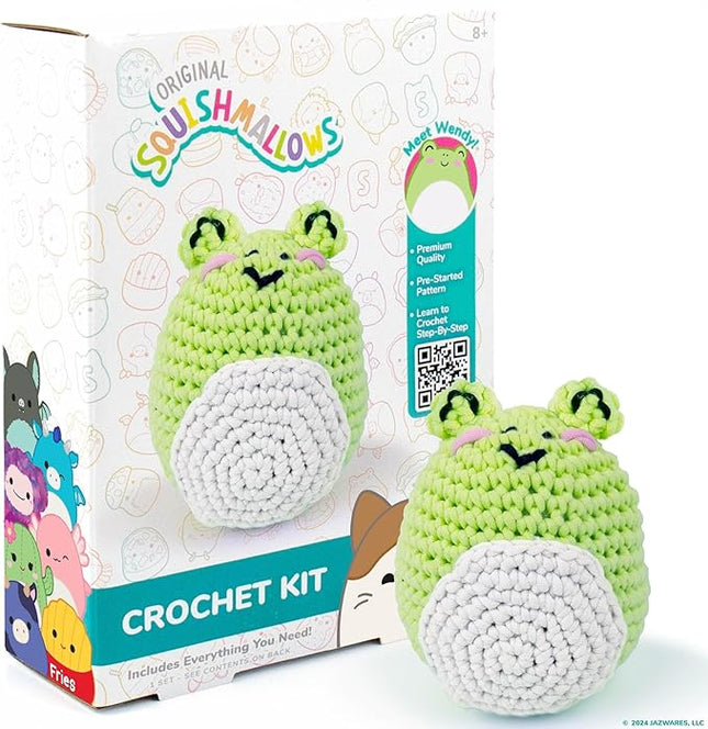 Squishmallows Original Wendy The Frog Crochet Kit, Includes Yarn, Crochet Hook, Starter Hooks, Step-by-Step Tutorials, Exclusive Crochet Kit, DIY Craft, Crochet Kits, Great Teen Gifts