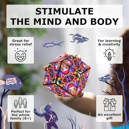 SHASHIBO Shape Shifting Box - Award-Winning Fidget Toy w/ 36 Rare Earth Magnets - Fidget Cube Transforms Into Over 70 Shapes, Sensory Toy Gift for Kids, Teens, and Adults (Dryer Portal)