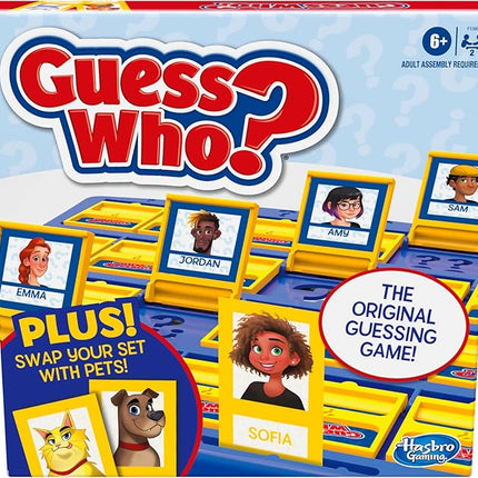 Hasbro Gaming Guess Who? Board Game, with People and Pets Cards, The Original Guessing Game for Kids, Ages 6 and Up (Amazon Exclusive)