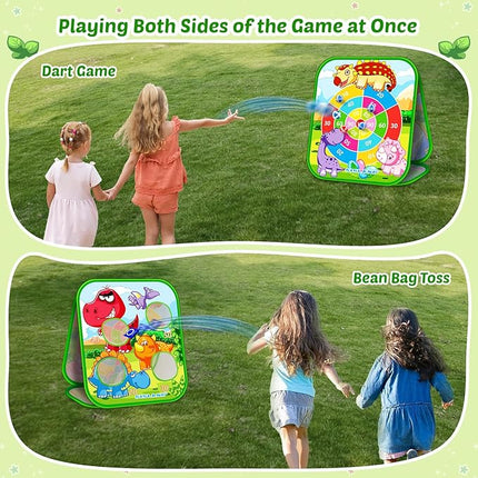 5-in-1 Bean Bag Toss Game for Kids, Animal Corn Hole Outdoor Toy for Toddler, Outside Yard Party Lawn Backyard Games Birthday Gift for Boy Girl Age 3 4 5 6 7 8