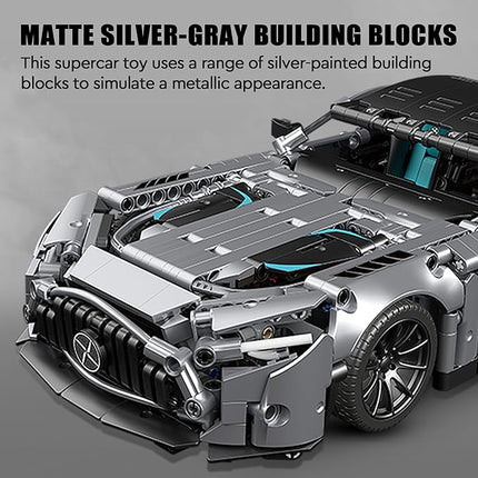 HIGH GODO Racing Car Building Kit for Adults,1:14 MOC Super Sports Car Building Blocks Construction Sets, Buildable Supercar Model for Kids Gift Giving or Collection(1466pcs)