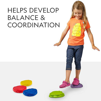 NATIONAL GEOGRAPHIC Stepping Stones for Kids – 10 Soft Durable, Encourage Toddler Balance & Gross Motor Skills, Indoor & Outdoor Toys, Balance Stones, Obstacle Course (Amazon Exclusive)