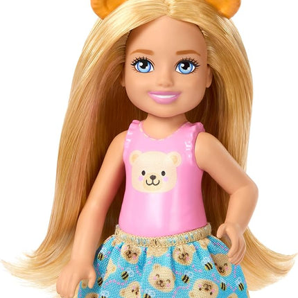 Barbie Family & Friends Club Chelsea Pop-Up Tea Party Playset with Blonde Small Doll, Transforming Picnic Basket & 10+ Accessories