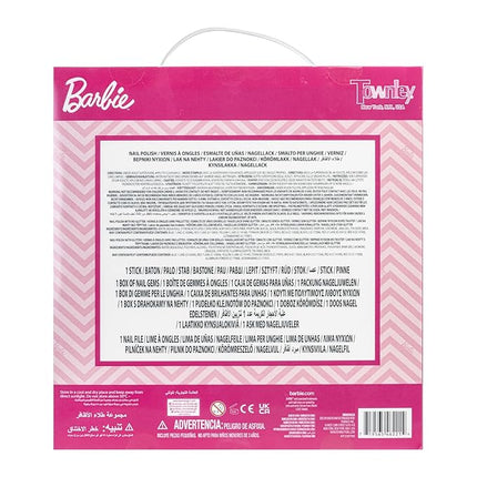 Townley Girl Barbie Movie 18 Piece Set Kids Water-Based Nail Polish Set, Includes Nail Polish, Nail Gems, Nail File for Age 3+, Parties Birthday