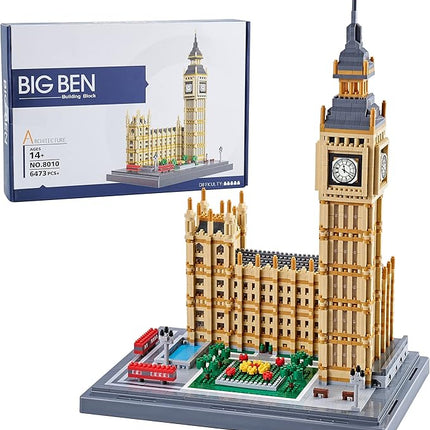 Real Big Ben Micro Building Blocks Set for Adults 6473 PCS - World Famous Architecture Model Toys Presents for Kid Age of 14+