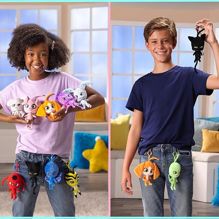 Miraculous Ladybug - Kwami Plush Kit, Mon Ami, 9-Inch Plush with Resin Eyes and Lifesize 5-Inch Stuffed Toy with Matching Backpack Keychain, Toys for Kids - Barkk