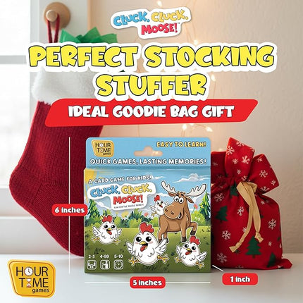 Hour Time Games Cluck Cluck Moose – Hilarious Animal-Themed Card Game for a Fun Family Game Night, Family Games for Kids & Families, Reunion Gift Ideas, Fun Stuff for Reunions & Ideal Gifts for Ages 4