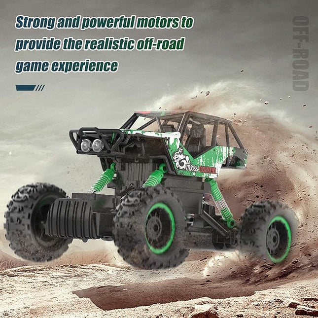 DOUBLE E 1:14 Scale Large Remote Control Car Monster Trucks for Boys with Head Lights 4WD Off All Terrain RC Car Rechargeable Vehicles Xmas Gifts for Kids