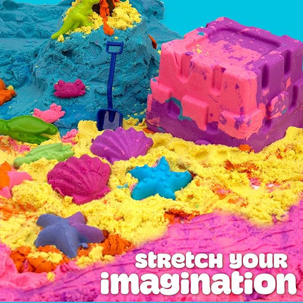 Play-Doh Sand Sensory Bucket, 5 Colors & Scents, Colored Sand in Resealable Container with 5 Sensory Tools, Sand Castle Building Kit, Creativity for Kids Sensory Bin, Toys for Soft Play