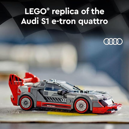 LEGO Speed Champions Audi S1 e-tron Quattro Race Car Toys - Building Toys for Kids, Boys & Girls, Ages 9+ - Design Details & 1 Minifigure - Car Model Kit Birthday Gift - 76921