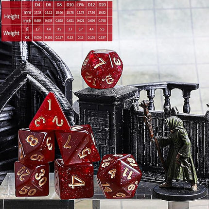 CiaraQ Polyhedral Dice Set - DND Role Playing Dice for Dungeons and Dragons RPG Table Games, Monochrome, 70pcs