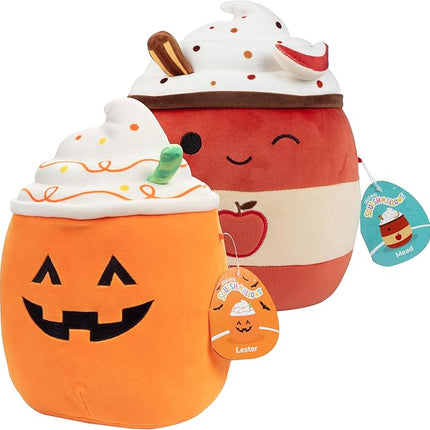 Squishmallows 10" Pumpkin Latte & Apple Cider 2-Squish Halloween Pack - Get Two Jumbo Official Jazwares 10" Plush for Less - Collectible Soft Squishy Stuffed Animal Toy Gift Set for Kids, Girls & Boys