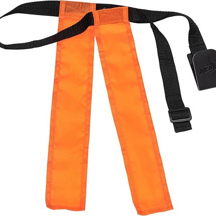 Nerf 10 Player Flag Football Belts + Ball Set - Youth Flags + Junior Foam Football for Kids - Full Kit for 5 v 5 Games - Includes (10) Belts + 1 Foam Ball