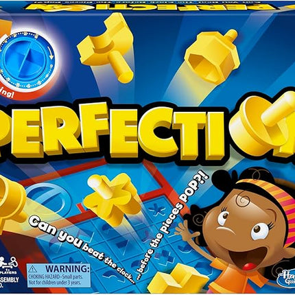 Hasbro Gaming Perfection Game for Preschoolers and Kids Ages 5 and Up, Popping Shapes and Pieces, Preschool Board Games for 1 or More Players