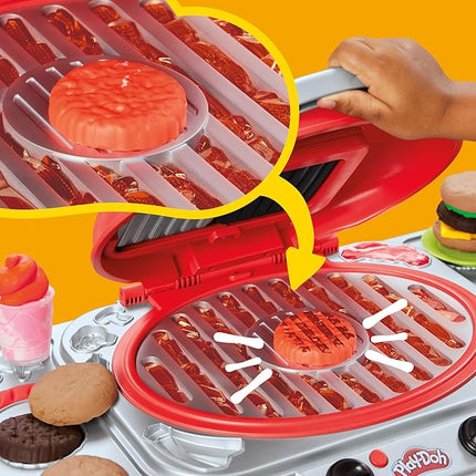 Play-Doh Sizzlin' Grill Playset with Lights & Sounds, 17 Accessories, BBQ Toys for Boys & Girls 3+, Play Food Arts & Crafts, Red