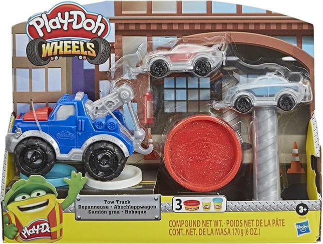 Play-Doh Wheels Tow Truck Toy for Kids 3 Years and Up with 3 Non-Toxic Colors