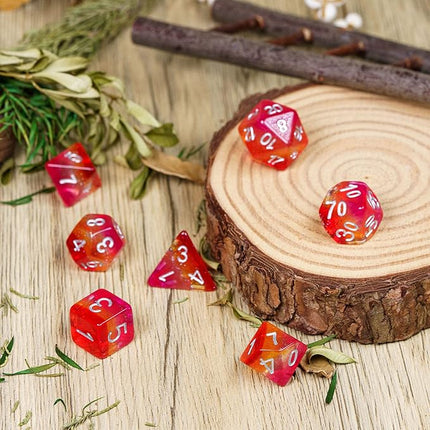 HDdais 7PCS Lesbian-Pride Polyhedral DND Dice Set, Homosexual Flag D&D Dice for RPG and Other Table Games